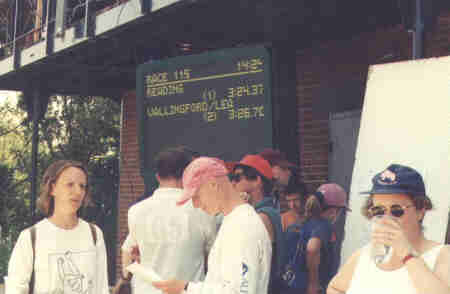 Reading at the top of the scoreboard